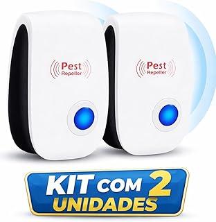 Kit 2 Repelentes Eletrônicos Ultrassônicos Espanta Mosquitos Ratos Baratas Aranhas Formigas Moscas Aparelho Elétrico Anti Insetos Para Casa Escritório Seguro Para Pets Humanos e Plantas