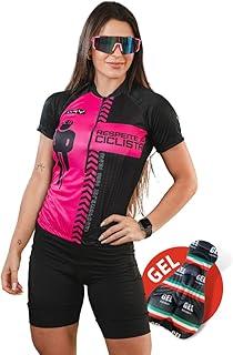 Kit de Ciclismo Feminino Camisa e Bermuda Com Forro em Gel
