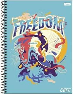 Kit de Cadernos de 01 Matéria, Capa Dura, Cliff Masculino, 80 Folhas, Embalagem com 4 Unidades, Foroni