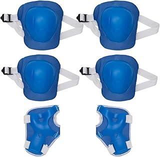 Zippy Toys Kit de Proteção Azul, 6 Peças, Recomendado Para Crianças Acima de 3 anos, 1 par de cotoveleiras, 1 par de munhequeiras e 1 par de joelheiras, Material Poliéster e Plástico de Qualidade