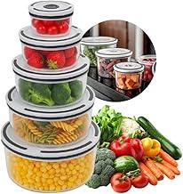 Kit 5 Potes Organizadores Redondos de Geladeira Hermético Transparente com Borracha Isolante - Organizador de Frutas Legumes Saladas - Sem BPA - Qualidade Premium - Shop100