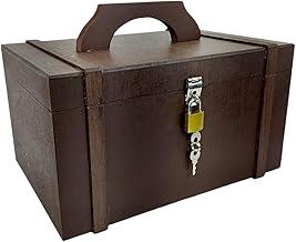 Genérico - Maleta Caixa Caixote Madeira Mdf Com Alça Fecho E Cadeado - 29.5 cm x 20 cm x 22 cm