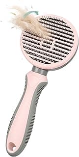 Rasqueadeira Autolimpante para Cães e Gatos Rosa | Escova Removedora de Pelos com Botão de Limpeza | Pet Grooming Profissional | Anti Queda de Pelos | PETYC