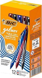 BIC, Caneta em Gel, Gelocity, Quick Dry, Ponta Fina, 3 Cores, 12 Unidades