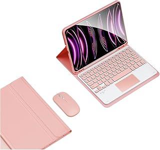 Capa Para iPad Air 4ª Air 5ª Geração + Smart Keyboard+Mouse (Rosa, Teclado de toque)