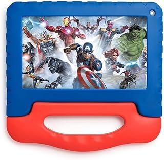 Tablet Infantil Avengers com Controle Parental 4GB RAM + 64GB + Tela 7 pol + Case + Wi-fi + Android 13 + Quad Core Multi - NB417