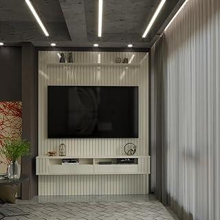 VIA NOSSA - Painel Ripado para Tv Até 75 Polegadas Intense com Nicho 180cm Cor:off White
