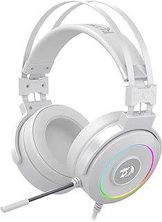 Redragon Headset Gamer Lamia 2 Lunar White RGB USB Som Surround 7.1 Virtual com Suporte de Headset - Branco