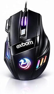 Mouse Gamer Anúbis 7 Botões 3200 DPI Ajustável LED RGB Alta Precisão e Velocidade Jogos Trabalho Estudos Cabo Reforçado Super Rápido Ergonômico Antideslizante Clique Duplo Premium - Preto