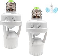Fotocélula Soquete Sensor de Movimento para Lâmpada Soquete E27 Controle Automático de Iluminação Economia de Energia Ideal para Áreas Externas Garagem Corredores (2PCS)