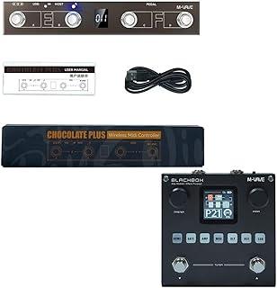 M-vave BLACKBOX Modelador de Amp Guitarra/Baixo Multi Effects Processor com Chocolate Plus Controlador MIDI Sem Fio Pedal para Músicos Profissionais