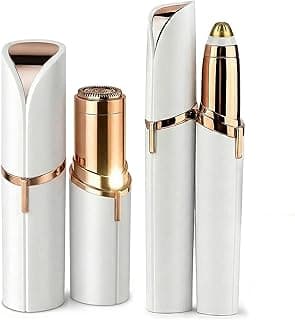 Depilador Facial Feminino e Aparador de Sobrancelha [Kit 2 Peças], Removedor de Pelos Elétrico USB Recarregável, Máquina de Depilar Indolor com LED para Buço, Queixo e Rosto (Branco) com 10% de desconto por R$ 35,91 na amazon