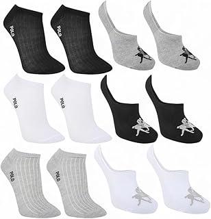 Kit 12 Pares Meias Soquete Invisível Polo London Club, Design Cano Curto Baixo Algodão Confort Respirável Color Adulto Feminina