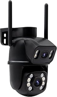 Câmera IP Sem Fio de Segurança Externa HD 3MP, Câmera de Visão Noturna Infravermelha WiFi, Dupla Lente Grande Angular, IP66 à Prova D'água e à Prova de Poeira, Chamada de Voz Bidirecional, Preto com 11.33% de desconto por R$ 132,99 na amazon
