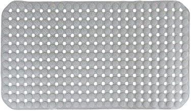 Tapete Antiderrapante para Box e Banheiro com Fixação por Ventosas 67x37cm Maior Aderência Design Moderno Cinza Escuro