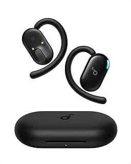 soundcore V20i da Anker, Fones de Ouvido Bluetooth abertos, Ganchos ajustáveis, Ultraconfortáveis, Encaixe perfeito, IP55, Luzes LED, 36H de reprodução, Bluetooth 5.4 e Conexão multiponto,Preto