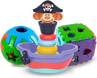 Brinquedos Educativos 1 ano Bebê Menino e Menina - Baby Pirata + Cubo + Bola