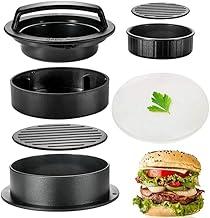 Forma de Hamburguer 3 em 1 Modelador para Hamburguer Grande Mini e Recheado Base Removível 12,3 x 10,5 cm