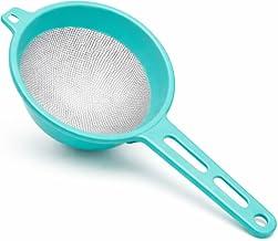 Peneira de Malha Fina com Alça Coador de Cozinha Plástico 4 Cores Azul Bege Turquesa Vermelho (verde)