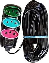 Extensão Eletrica 10 Metros 03 Tomadas Pino Fino 10A Bivolt 127V/220V Padrão NBR