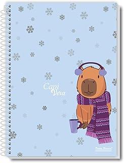 Kit de cadernos, Pauta Branca, 1 Matéria, Capa Dura, Capivera, 80 Folhas, Pacote com 3