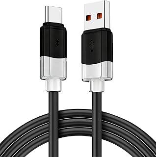 Cabo USB C 1.2m 3A para Carregamento Rápido, Tipo C Dados de Alta Velocidade, Reforçado e Durável, Compatível com Smartphones para iPhone 17/para samsung, Tablets, MacBook,Notebook e Power Banks Preto
