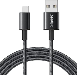 Anker Cabo de Carregamento USB-C (1 Peça, 1,8 m), Cabo Trançado USB-A para USB-C de Alta Durabilidade, Compatível com iPhone 17/16/15, iPad Pro, Samsung Galaxy e Outros (Preto)