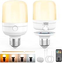 Tobeape Lâmpadas Recarregáveis E27 com Controle Remoto, Magnéticas, Dimerizáveis, 5 Modos de Luz, Sem Fio, Portáteis para Emergência, Queda de Energia, Arandelas e Luminárias – Kit 2 Unidades
