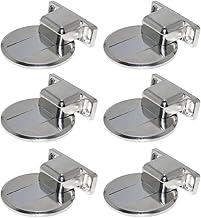 Prende Porta Kit 06 Prendedores De Porta Magnético Redondo Batentes De Porta De Aço Inoxidável Cromado Com Adesivo Dupla Face 3M Sem Perfuração Fixador de Porta inclui Parafusos Travas Magnética