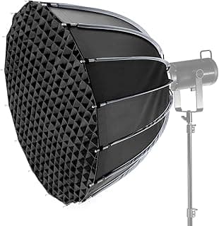 VEDO Softbox parabólico de 35,4"/90 cm, liberação rápida com difusores/grade/bolsa para iluminação contínua de vídeo CB60 CB200B MS60 MS150B Q4