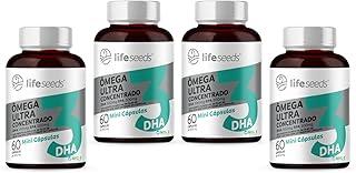 Ômega 3 Mini Cápsulas - Ultra Concentrado DHA 500mg EPA 200mg - Certificação Internacional MEG-3 – 4 Potes - 240 Cápsulas