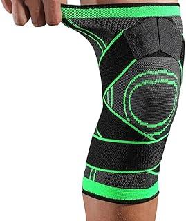 Joelheira Profissional de Compressão Suporte para Alívio da Dor no Joelho Preta e Verde Design Anatômico para Esportes e Recuperação