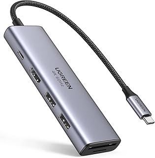UGREEN Adaptador USB C Hub 4K 60Hz USB C com 100W PD, 4K HDMI, SD/TF, 2 USB 3.0 compatíveis com iPhone 15/15Pro, MacBook Pro, MacBook Air, iPad Pro, iPad Air, Surface Pro, Galaxy S23/S22 etc.