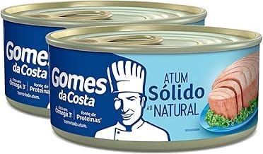 Kit com 2 Latas - Atum Sólido ao Natural Gomes da Costa 170g - Peixe em Conserva sem Óleo - Fonte de Proteína Magra e Ômega 3 - Prático para Dietas e Alimentação Saudável