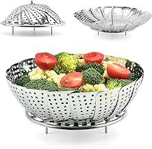 CESTO DE COZIMENTO A VAPOR EM AÇO INOX GRANDE PARA COZINHAR LEGUMES VERDURAS A VAPOR EM PANELAS IDEAL PARA DIETA