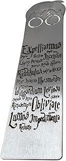Marca Página Livro HarryPotter em Metal, Design Feitiços Expelliarmus, Decorativo, Prateado