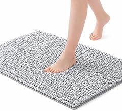 Tapete Antiderrapante para Banheiro Macarrão Bolinha, 60x40cm, Super Absorvente, Macio, Secagem Rápida