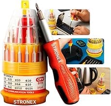 Kit Chaves de Precisão 31 em 1, Jogo Ferramentas Multiuso com Pontas Magnéticas, Chaves Fenda, Torx, Ph Allen, Estojo Compacto, 5.2x2.1cm