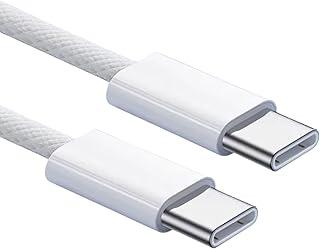 Cabo Tipo C USB C 60W Cabo Carregador Turbo Tipo C Para Samsung Motorola Xiaomi LG iP 15 16 Cor Branco Reforçado, Rápido, Resistente, Premium.