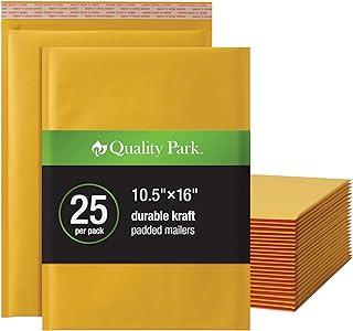 Quality Park Envelopes grandes de bolhas, envelopes de envio de 26 x 38 cm, envelopes acolchoados em kraft marrom durável, fecho removível Redi-Strip, 25/caixa (QUA85763)