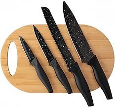 Conjunto de 4 Facas de Inox Com Tábua de Carne 4 Facas Em Aço Inox Corte Com Precisão Ideal para Churrasco Cortes de precisão Qualidade Durabilidade E Design Moderno