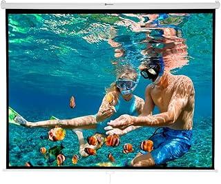 Tela de Projeção Retrátil Para Projeção De Vídeos 78,7 Polegadas 200x150cm com Argola Para Teto/Parede Goldentec Branco