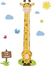 Adesivo de Parede Girafa Régua de Crescimento Infantil Quarto 146cm (Amarela)