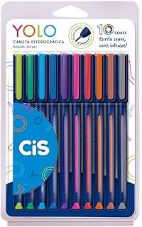 ESTOJO DE CANETAS ESFEROGRÁFICA YOLO COM 10 UNIDADES - CIS