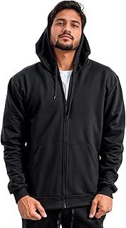 Moletom com Zíper Blusa de Frio Com Capuz Casaco Flanelado Moleton de Algodão Aberto Unissex Feminino Masculino Liso Sem Estampa Blusão