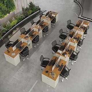 VIA NOSSA - Estação de Trabalho 16 Lugares Office Smart 16 Mesas 12 Armários 4 Aparador - Off White e Cedro