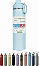 Garrafa Térmica Esportiva 800ml em Aço Inox 304, Parede Dupla com Isolamento a Vácuo, Mantém Gelado e Quente, Tampa Antivazamento, Alça Dobrável, BPA Free, para Academia/Trabalho/Viagem (Azul Claro)
