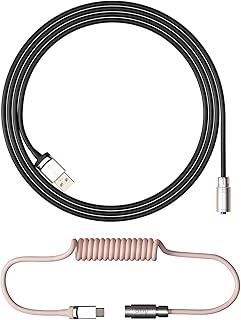 CABO PARA TECLADO ENROLADO AVIATOR MODELO BLACK AND PINK