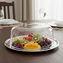 Boleira Redonda 31cm em Inox com Cúpula Transparente Ideal para Servir e Conservar