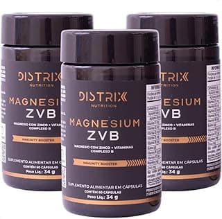 Suplemento Completo 3 em 1 Magnésio Bisglicinato Zinco Vitaminas Complexo B Kit 90 Dias Quelado Premium 180 Cápsulas